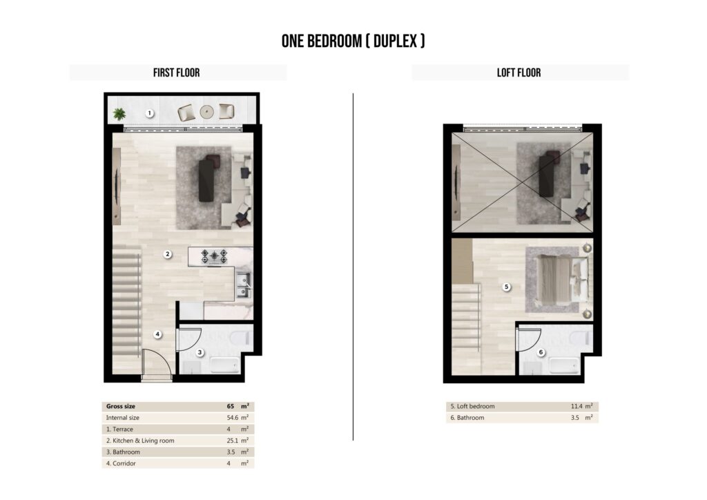 2.-1-bedroom-loft-first-floor-scaled
